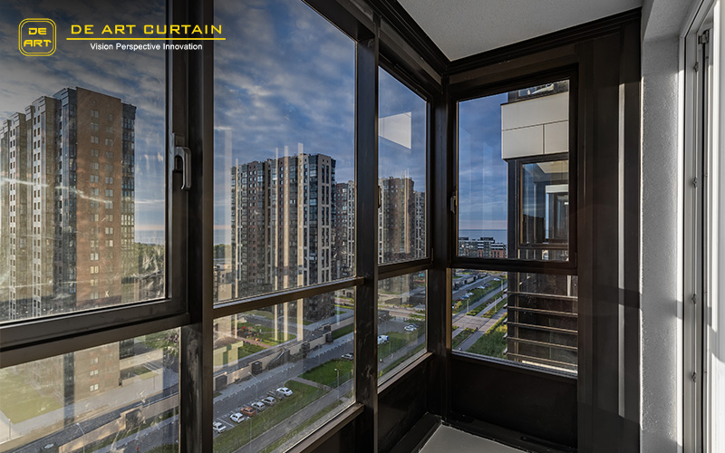 enclosed balcony with glass windows
