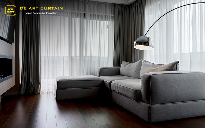 Curtains that make the space feel more open and taller