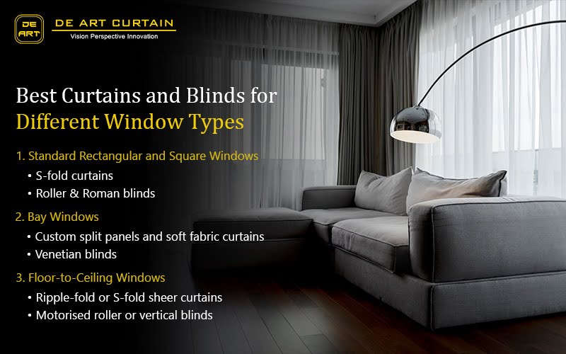 Best curtains and blinds for different window types