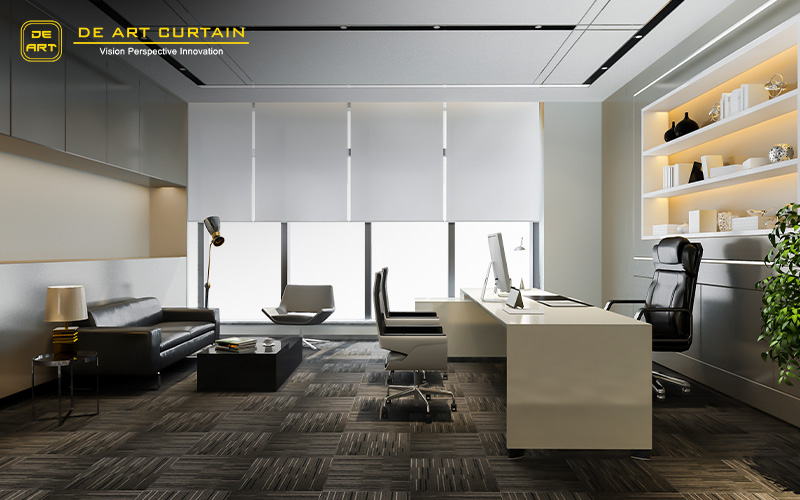 Modern office with affordable blinds for light control