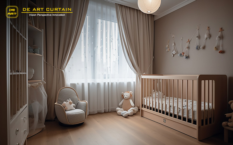 cozy baby room with curtains