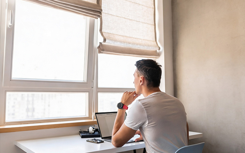 a man working at home